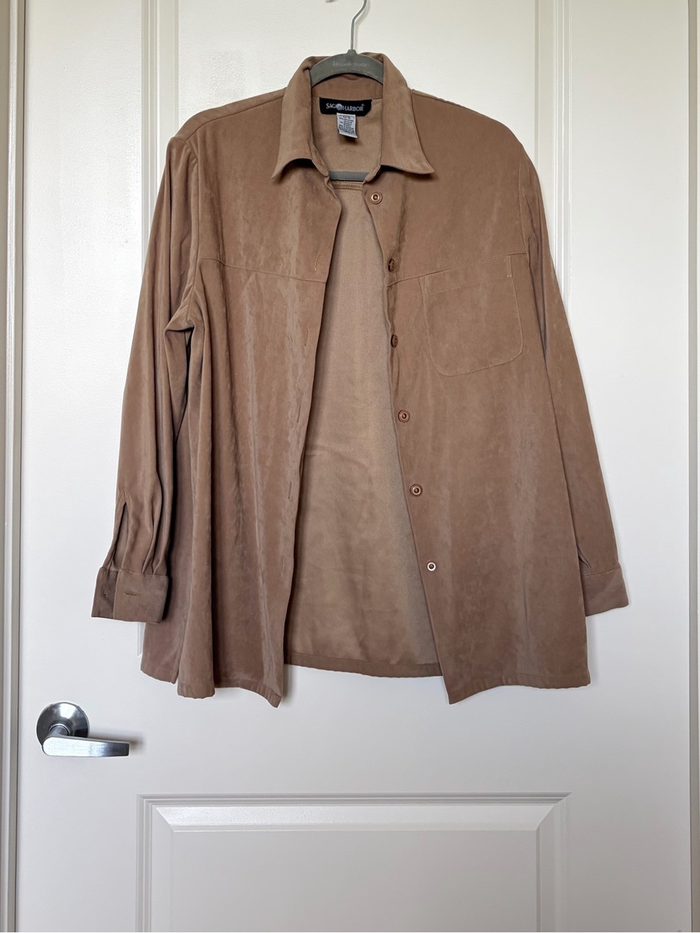Sag Harbor Men's Suede Button-Front Jacket - Brown